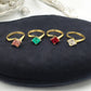 14K Solid Gold Blue Aquamarine Ring