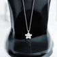 14K Solid Gold Textured Blossom Diamond Necklace