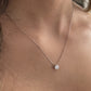 925 Sterling Silver Solitaire Minimalist Necklace