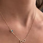 925 Sterling Silver Infinity With Stones Necklace