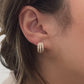 14K Solid Gold Three Row Open Huggie Earrings