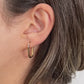 14K Solid Gold Thin Oval Hoop Earrings