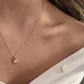 14K Solid Gold Rolled Teardrop Necklace