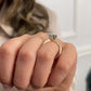 14K Solid Gold Blue Aquamarine Ring