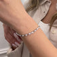 14K Solid Gold Oval Cut Tennis Bracelet White Stone